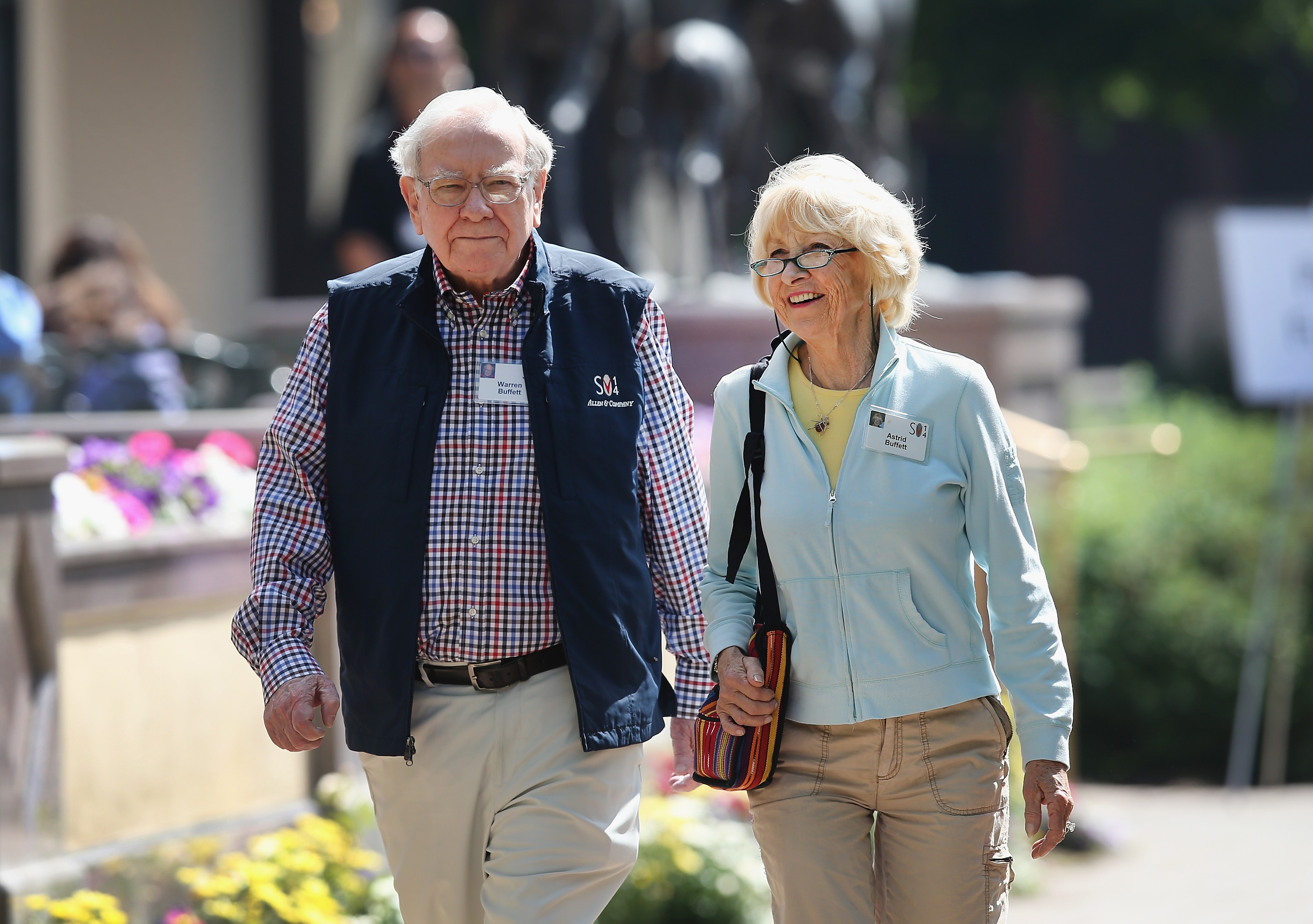 Warren and Astrid Buffett at the Allen & Company Sun Valley Conference in Sun Valley, Idaho, on July 12, 2014. | Source: Getty Images