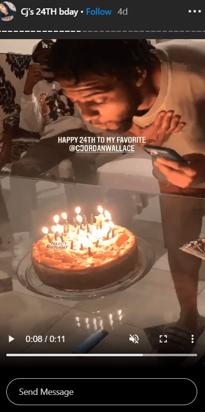 C.J. Wallace blowing out his birthday candles in a photo. | Photo: Instagram/Tyanna810