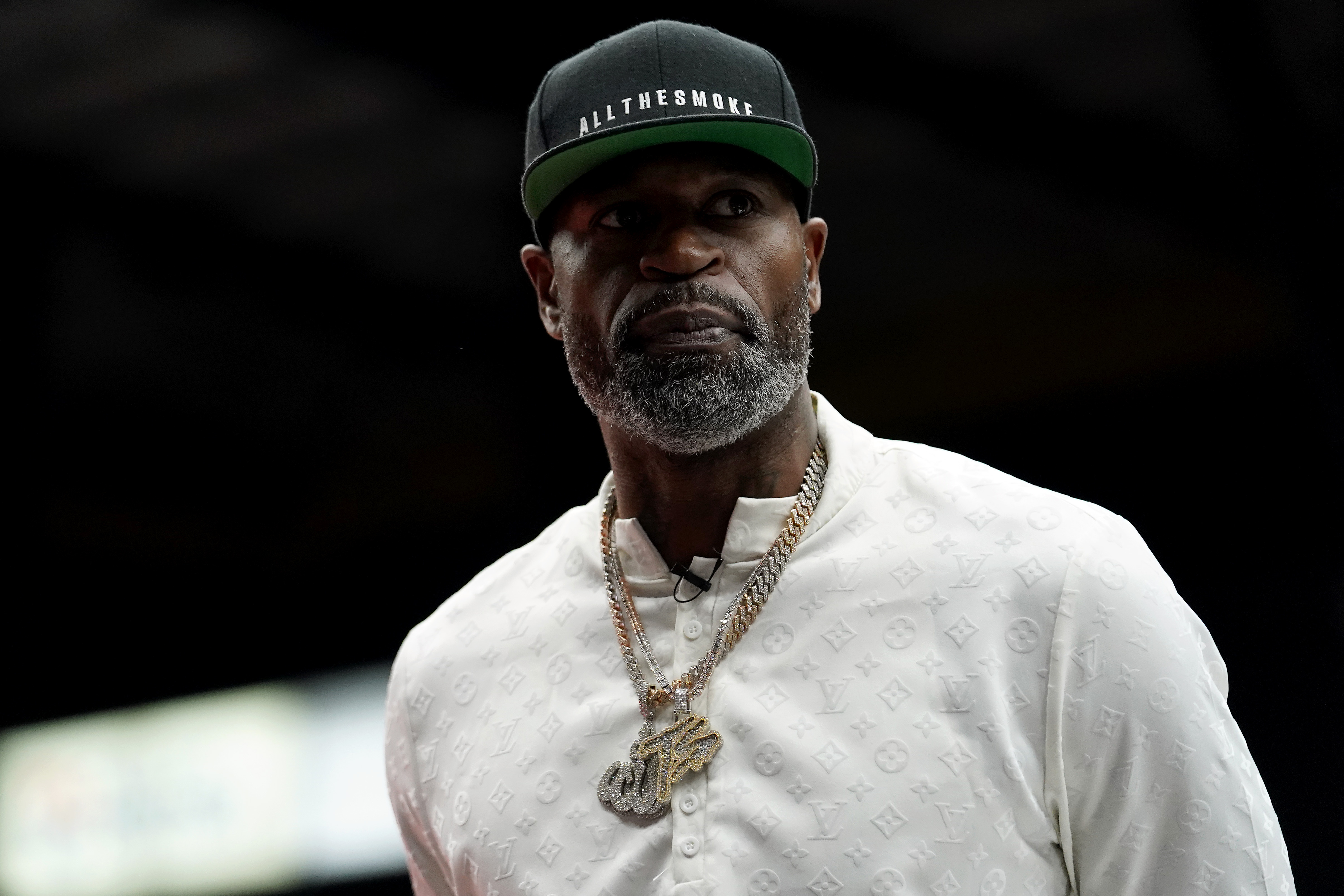 Head Coach Stephen Jackson of the Trilogy looks on during the game against the Aliens in BIG3 Week Four at Comerica Center on July 10, 2022 in Frisco, Texas. | Source: Getty Images