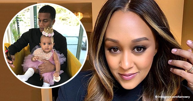 Tia Mowry's baby daughter rocks princess dress and tiara in new picture with dad Cory Hardrict