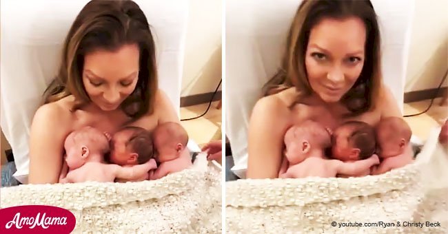 Mother gives birth to beautiful triplets after ignoring doctor's warning to abort one of them