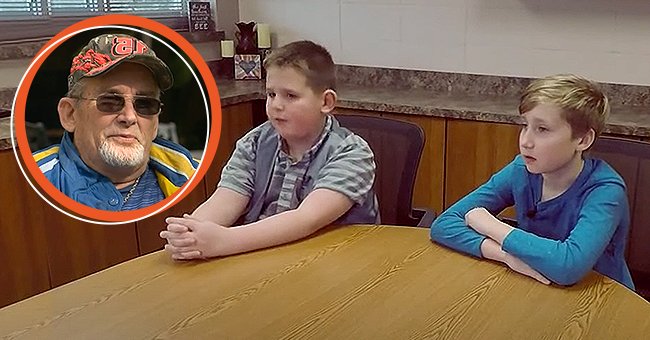 Jacob Farris and fifth-grader Tyler Thompson with picture layover of their bus driver Larry Borchardt. │Source: youtube.com/KTVB
