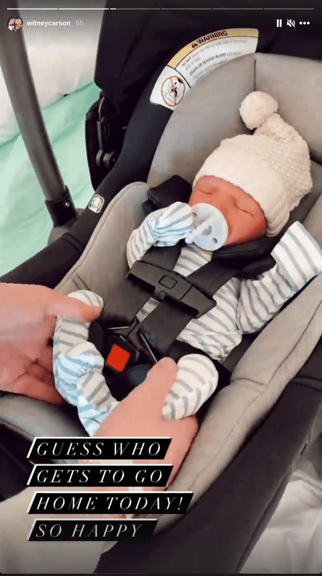 Witney Carson is excitedly taking her newborn son home for the first time on January 7, 2020. | Source: Instagram/witneycarson.