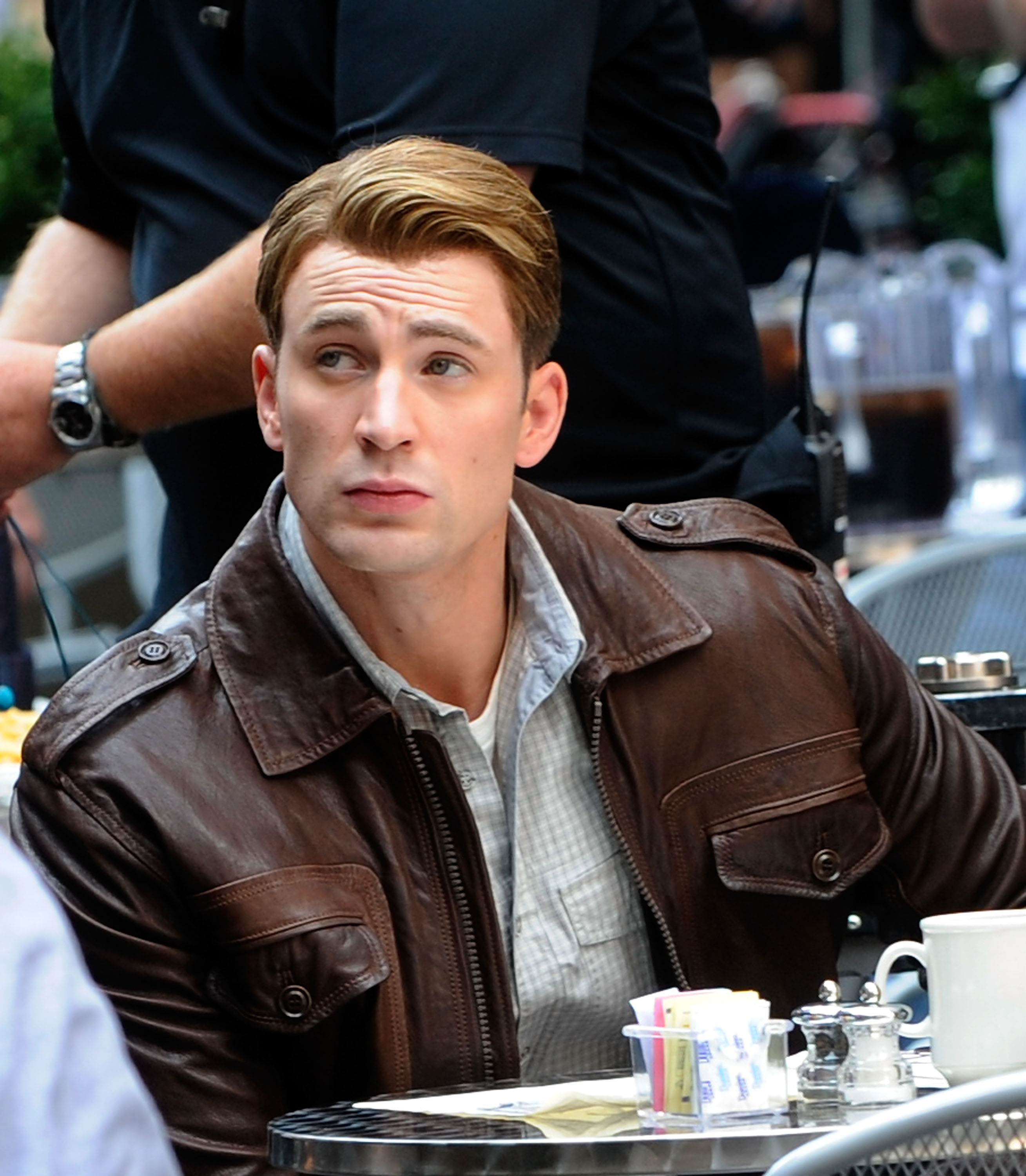 Chris Evans filming on location for "Avengers" on September 3, 2011 in Manhattan, New York City | Source: Getty Images