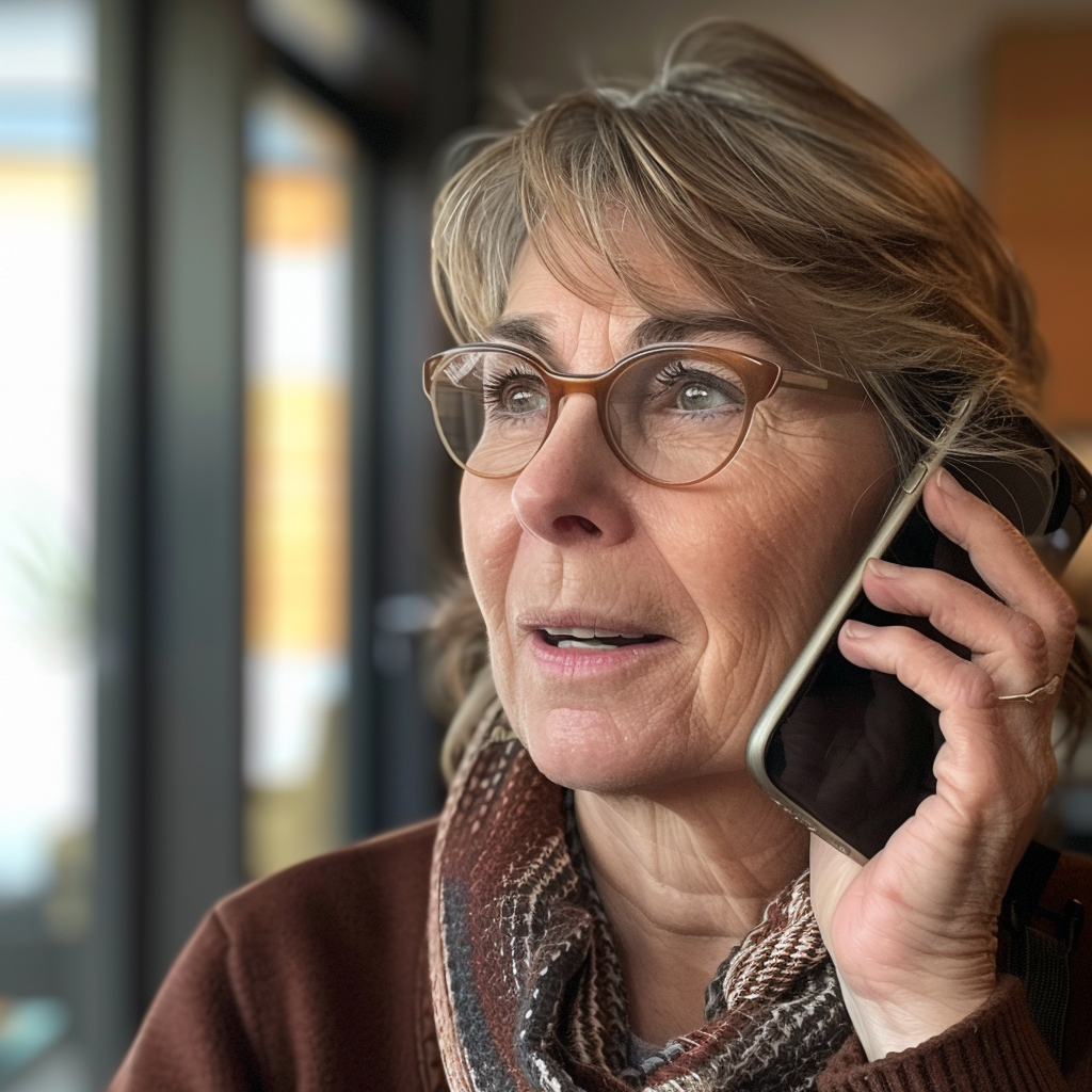 A woman talking on the phone | Source: Midjourney