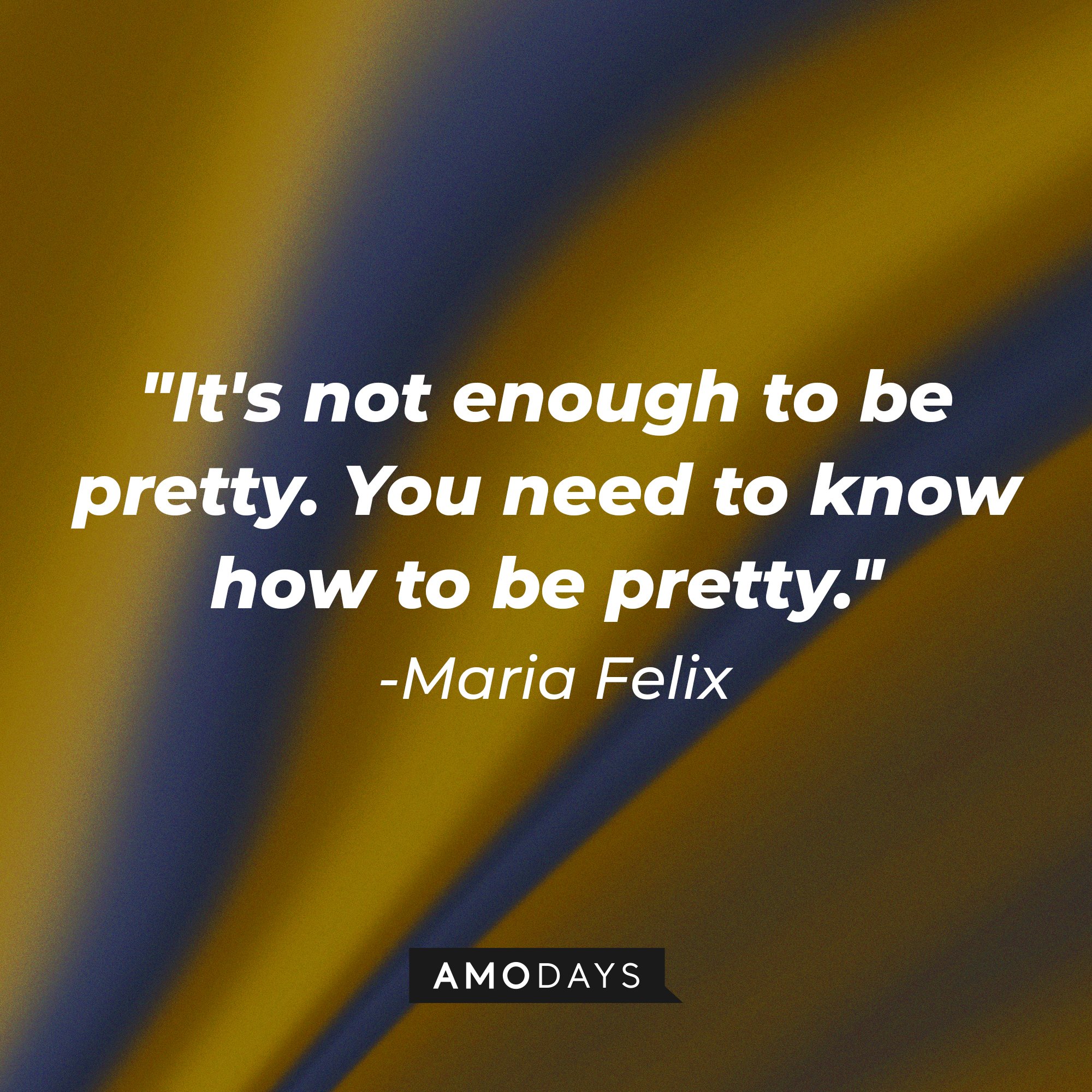 Maria Felix’s quote: "It's not enough to be pretty. You need to know how to be pretty." | Image: AmoDays