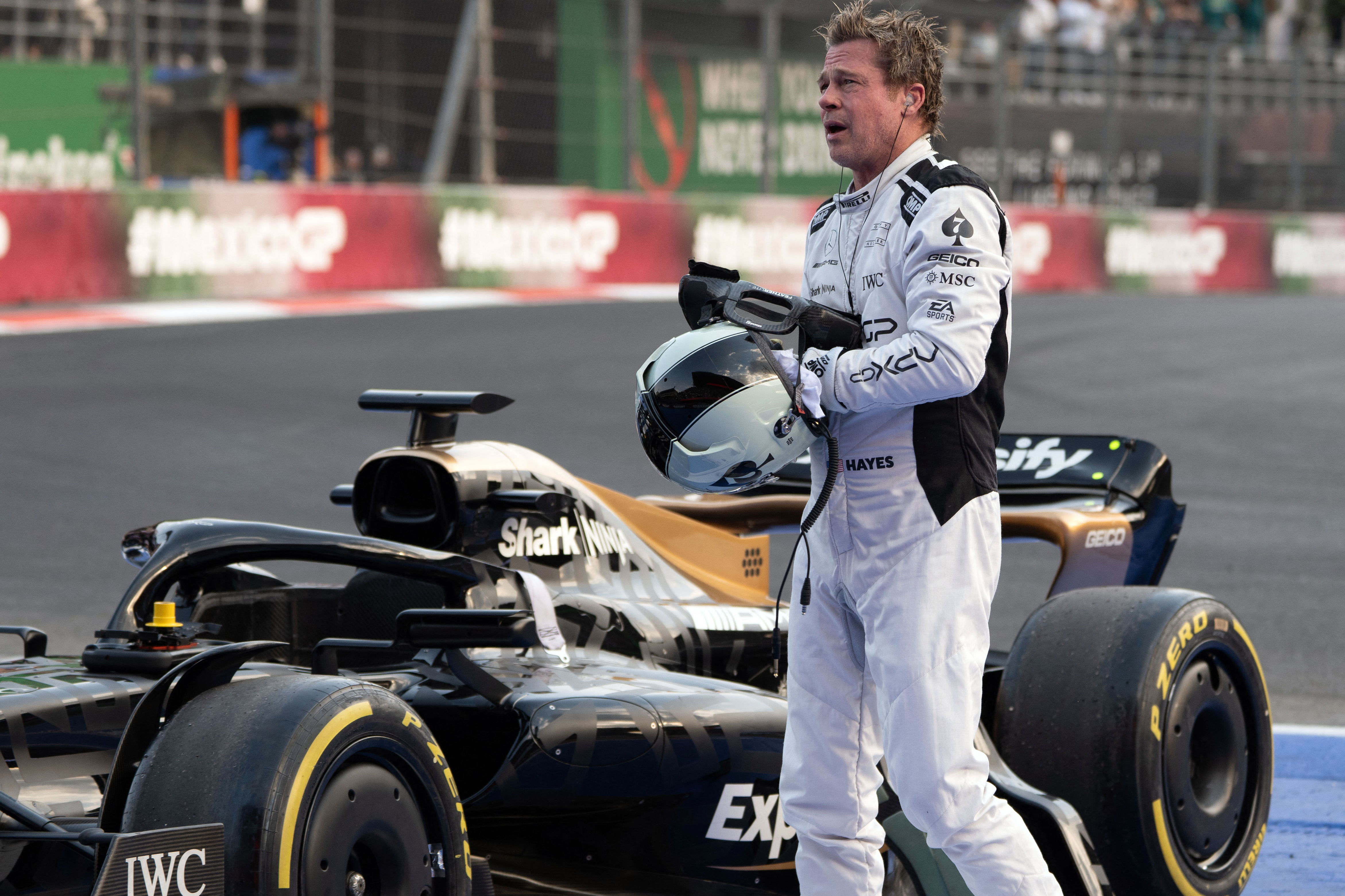 Brad Pitt at the Mexico City Grand Prix Qualifying event | Source: Getty Images