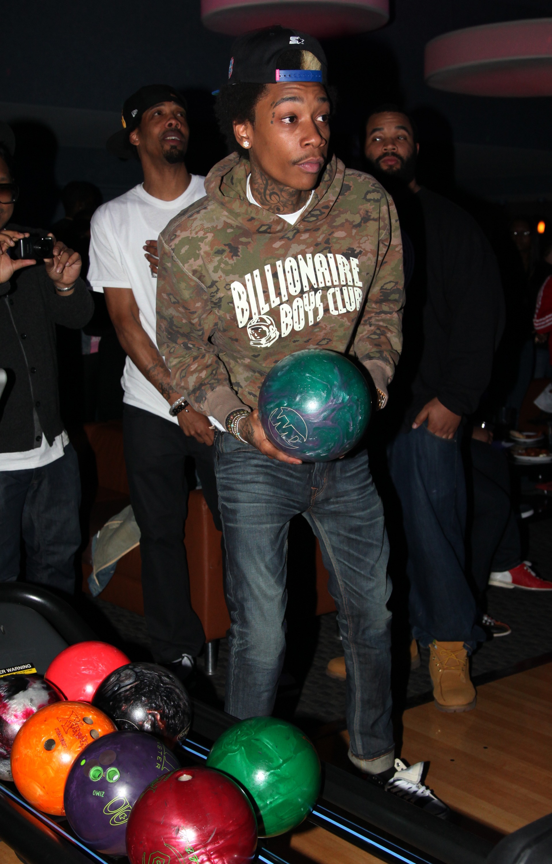 Wiz Khalifa during the "Roll One With Wiz Khalifa" Bowling Party at Chelsea Piers on March 28, 2011, in New York. | Source: Getty Images