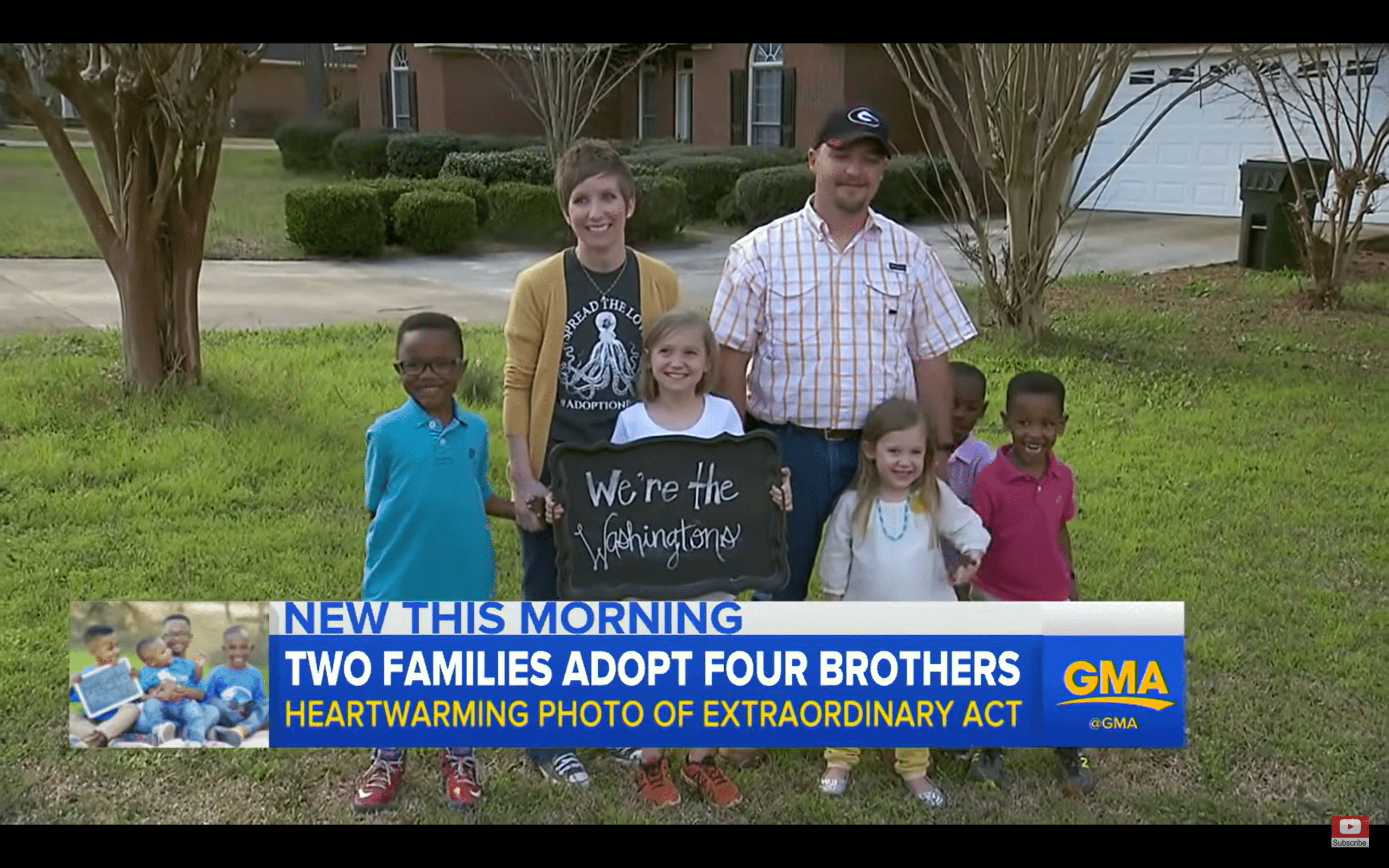 Four brothers who found a home from foster care. | Photo: YouTube/ABCNews