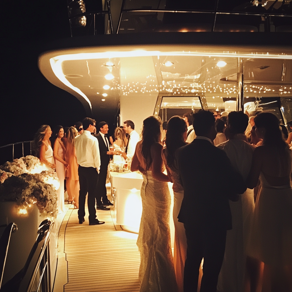 Wedding guests on a yacht | Source: Midjourney