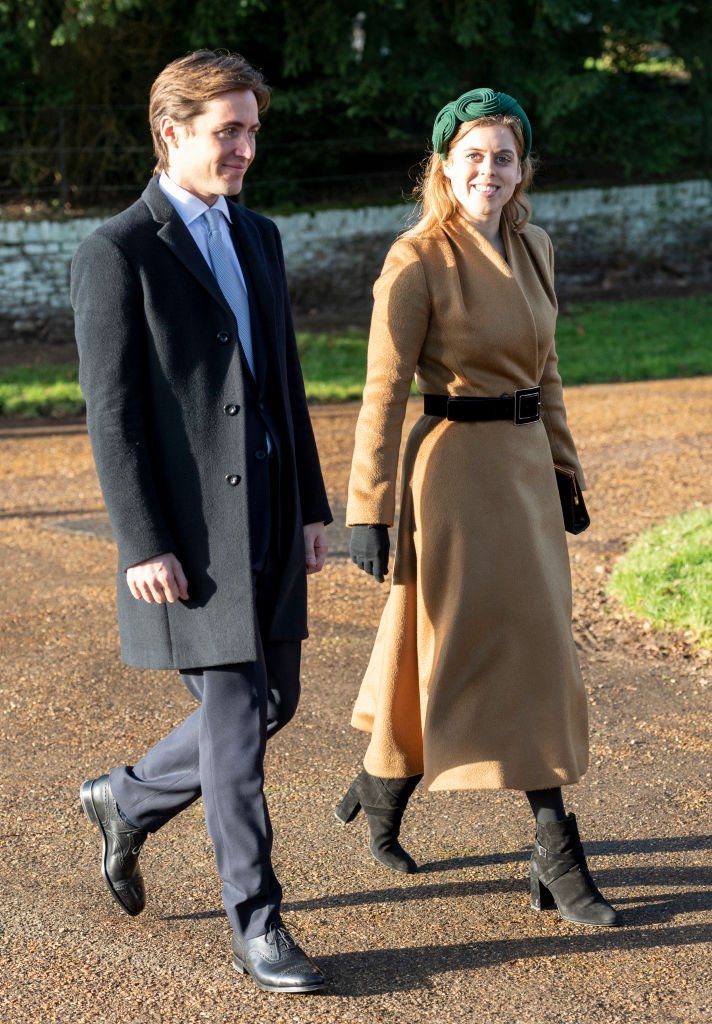 Princess Beatrice and Edoardo Mapelli Mozziconi attend the Christmas Day Church service at Church of St Mary Magdalene on the Sandringham estate on December 25, 2019. | Photo: Getty Images