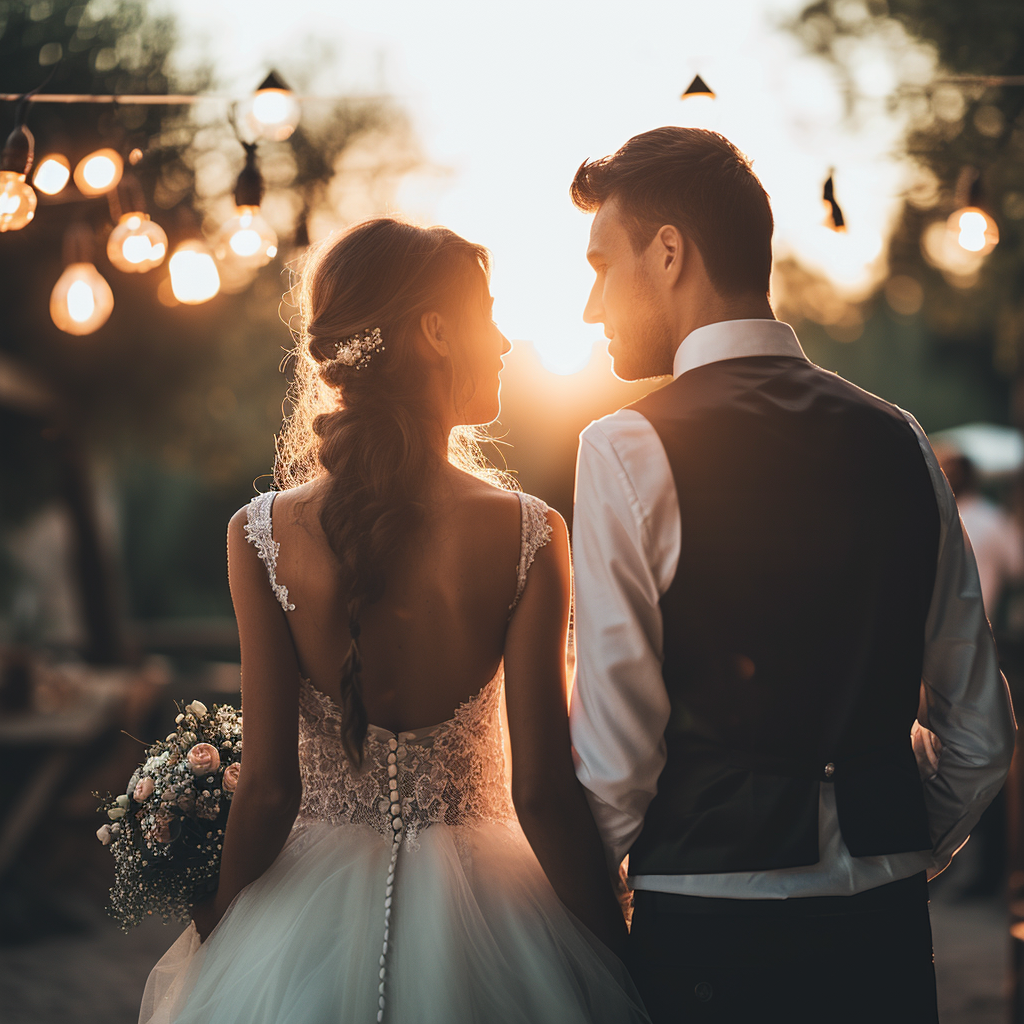 A young bridal couple | Source: Midjourney