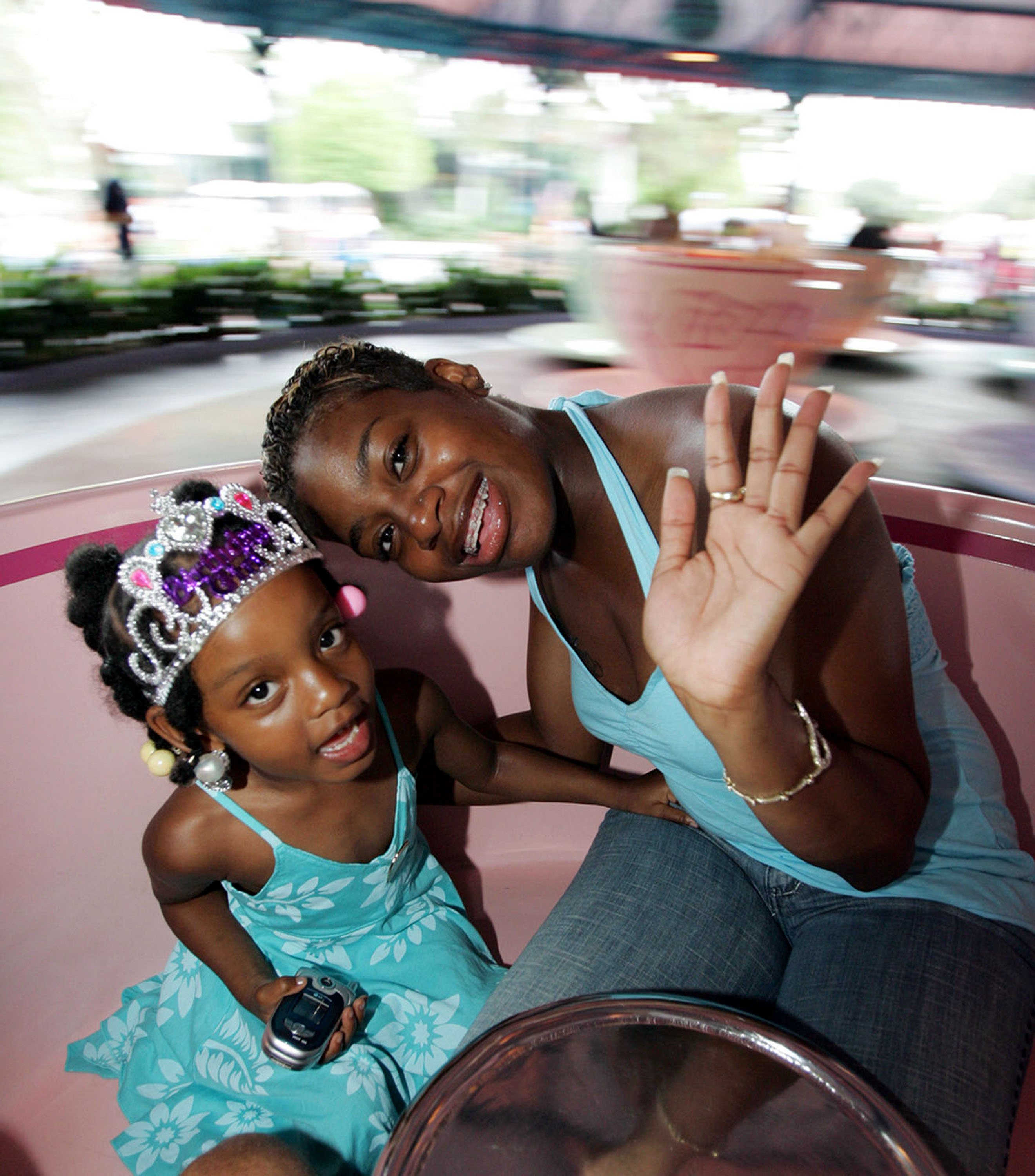 Fantasia Barrino and Zion, 4, at Walt Disney's Magic Kingdom on Aug. 8, 2005 in Florida. | Photo: Getty images