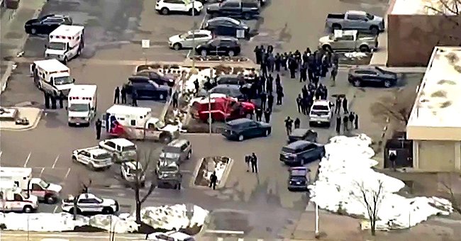 An aerial view of the crime scene from the Colorado supermarket shooting, March 22, 2021. | Photo: Twitter/ABC7NY