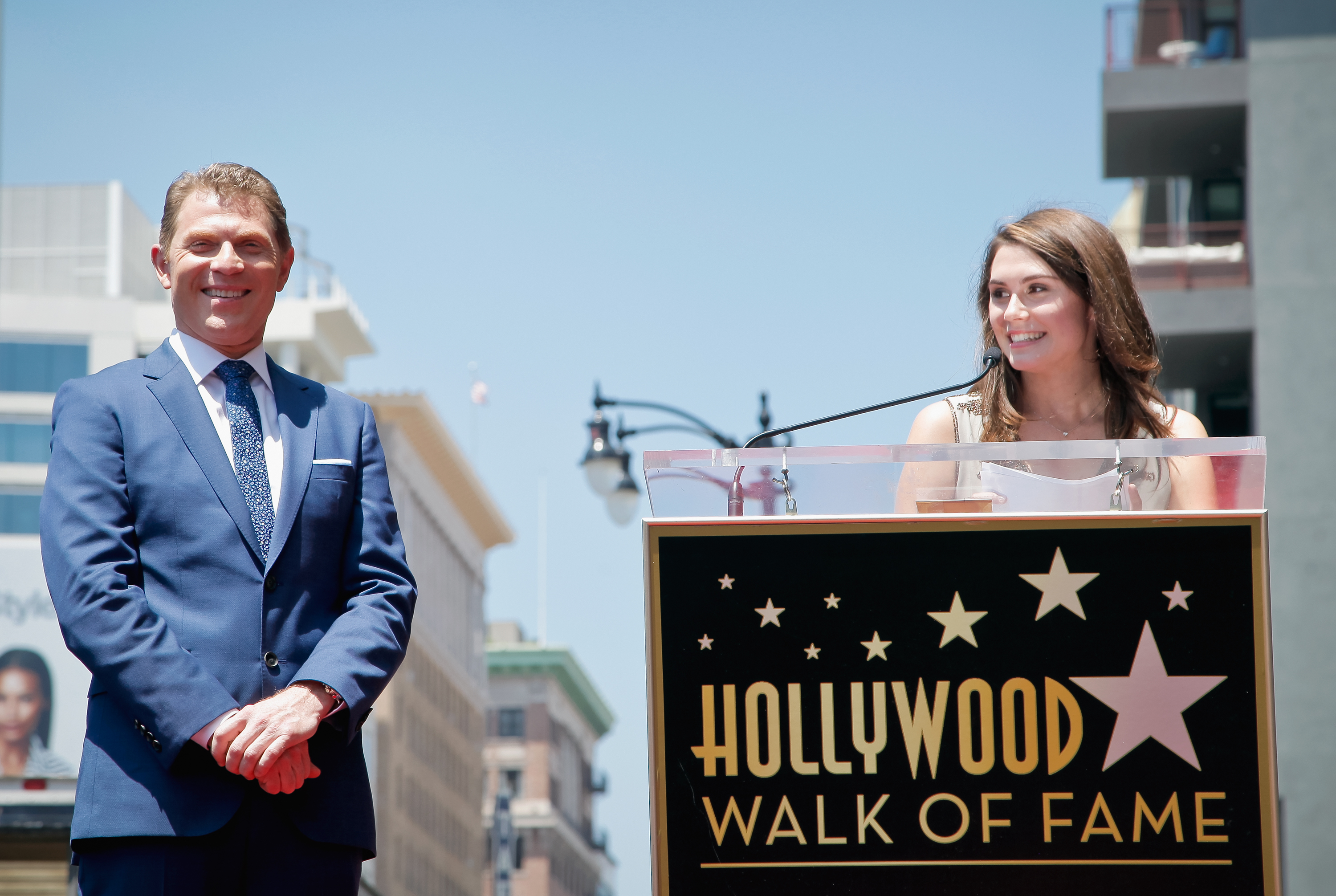 Sophie Flay speaks as her father Bobby Flay is honored on the Hollywood Walk of Fame on June 2, 2015, in Hollywood, California. | Source: Getty Images