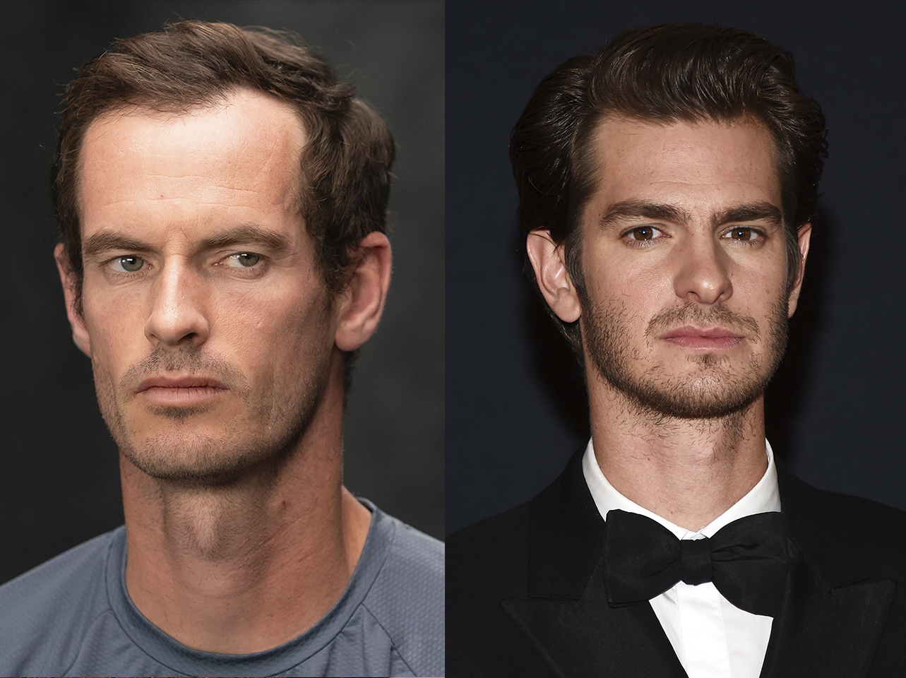 Andy Murray before the start of the 2024 BNP Paribas Open at Indian Wells Tennis Garden on March 5, 2024 in Indian Wells, California | Andrew Garfield attends the Academy of Motion Picture Arts and Sciences' 8th annual Governors Awards on November 12, 2016 in California | Source: Getty Images