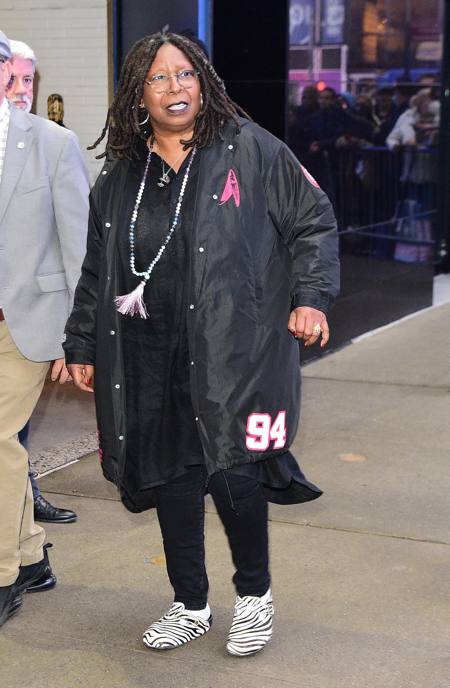 Whoopi Goldberg is seen leaving "GMA" on November 1, 2022, in New York City | Source: Getty Images