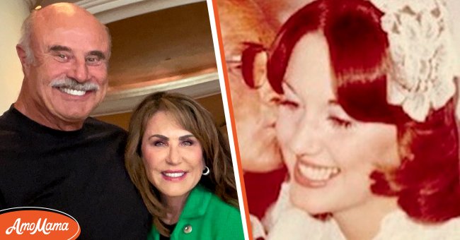 Dr. Phil and his wife Robin McGraw in a tight embrace [left] Dr. Phil and his wife Robin McGraw in an old picture, when they were younger [right] | Photo:  instagram.com/drphil