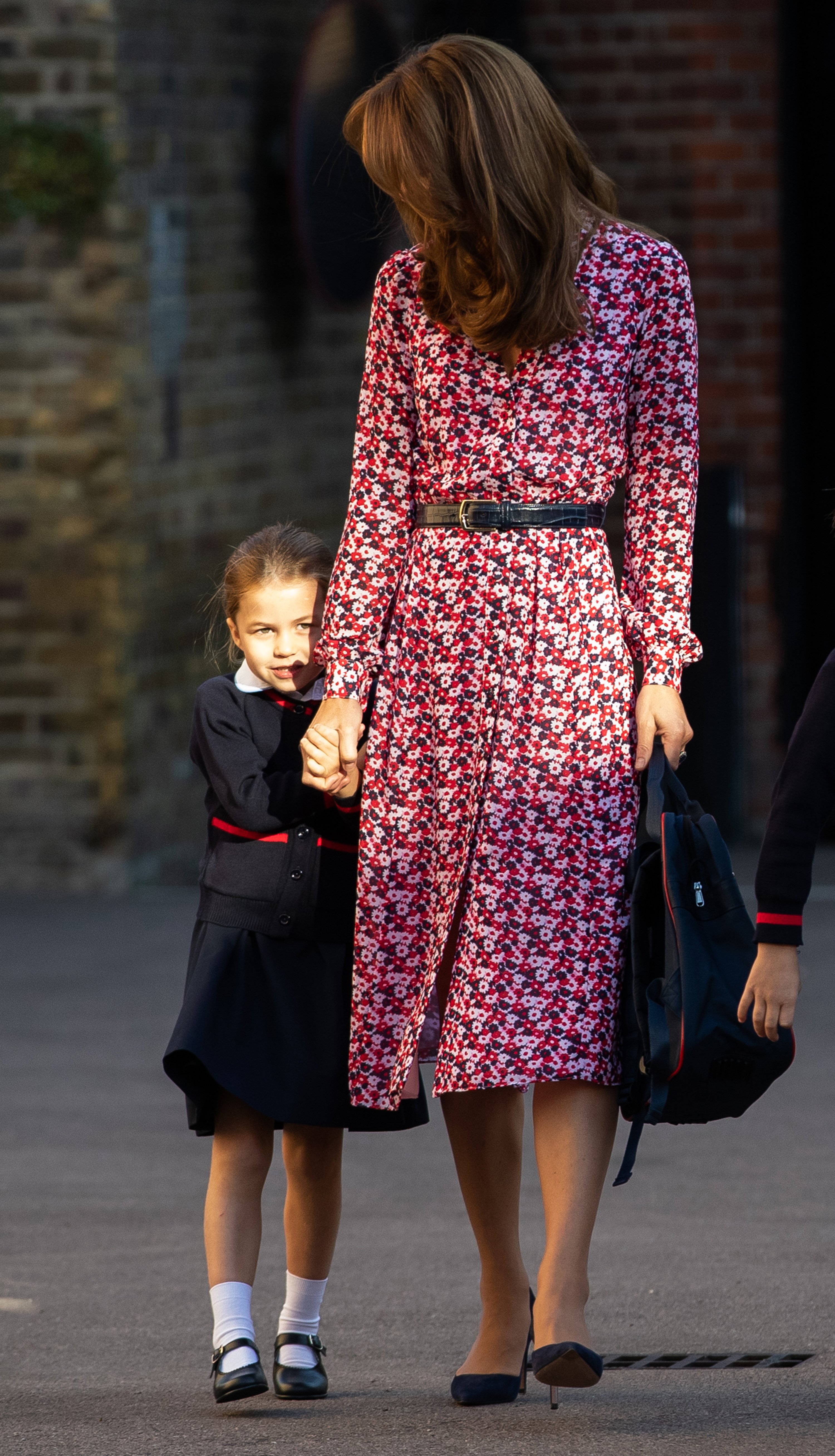 La princesa Charlotte en su primer día de clases, en Thomas's Battersea, en Londres, el 5 de septiembre de 2019. | Foto: Getty Images