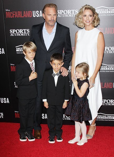 Kevin Costner and his family at the premiere of "McFarland, USA" at the El Capitan Theatre on February 9, 2015 in Hollywood, California. Source: Getty Images