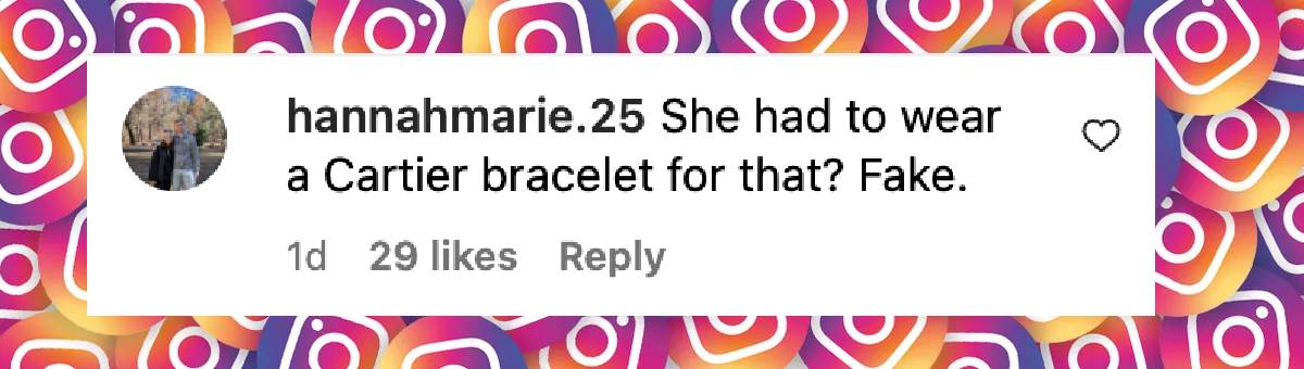 A fan comment on Meghan Markle, dated January 12, 2025 | Source: Instagram/entertainmenttonight