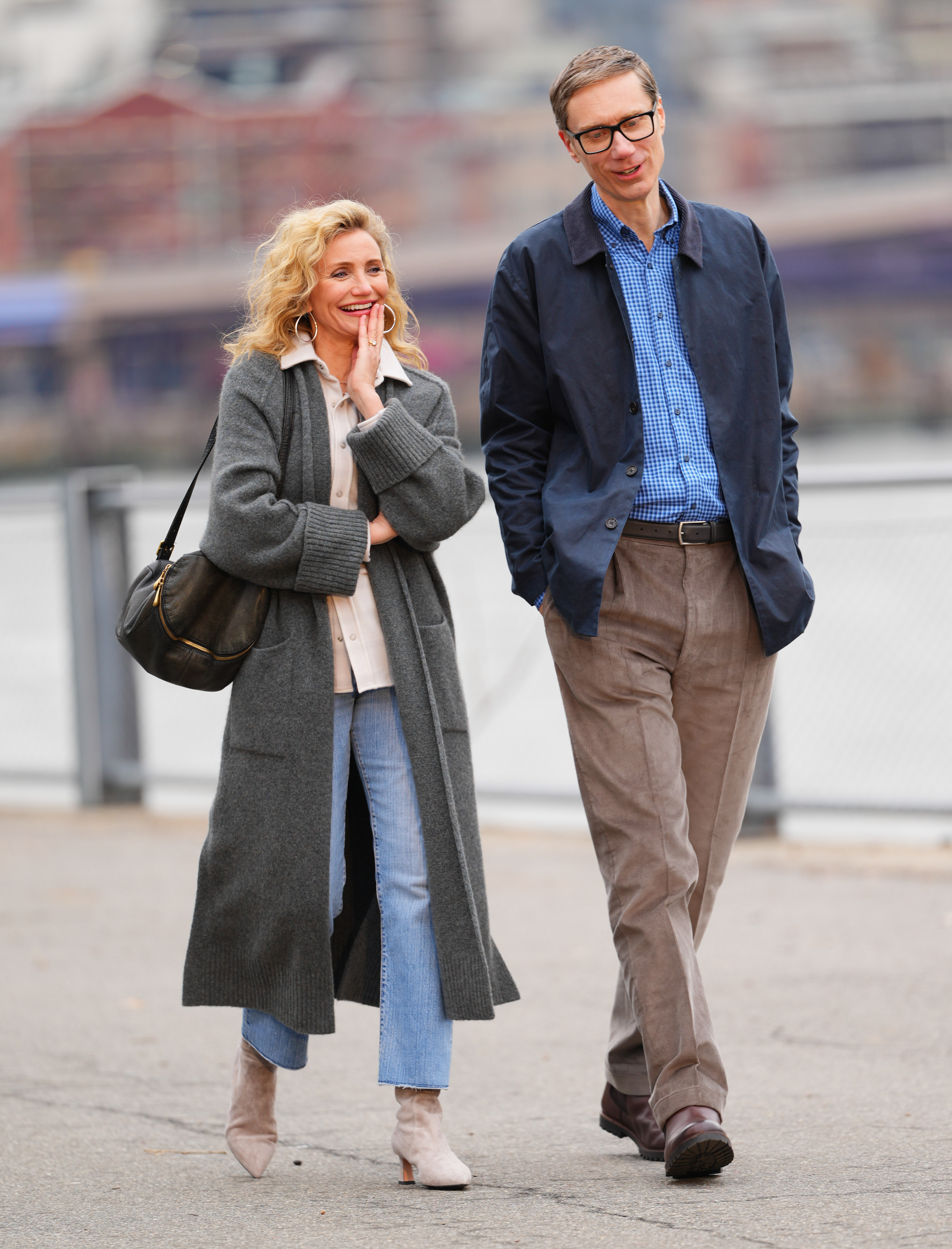 Cameron Diaz and Stephen Merchant are seen on set on March 19, 2026 in New York City | Source: Getty Images