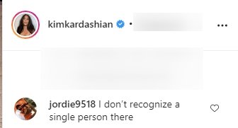 A fan's reaction to Kim Kardashian's throwback picture of her and her sisters. | Photo: Instagram/Kimkardashian