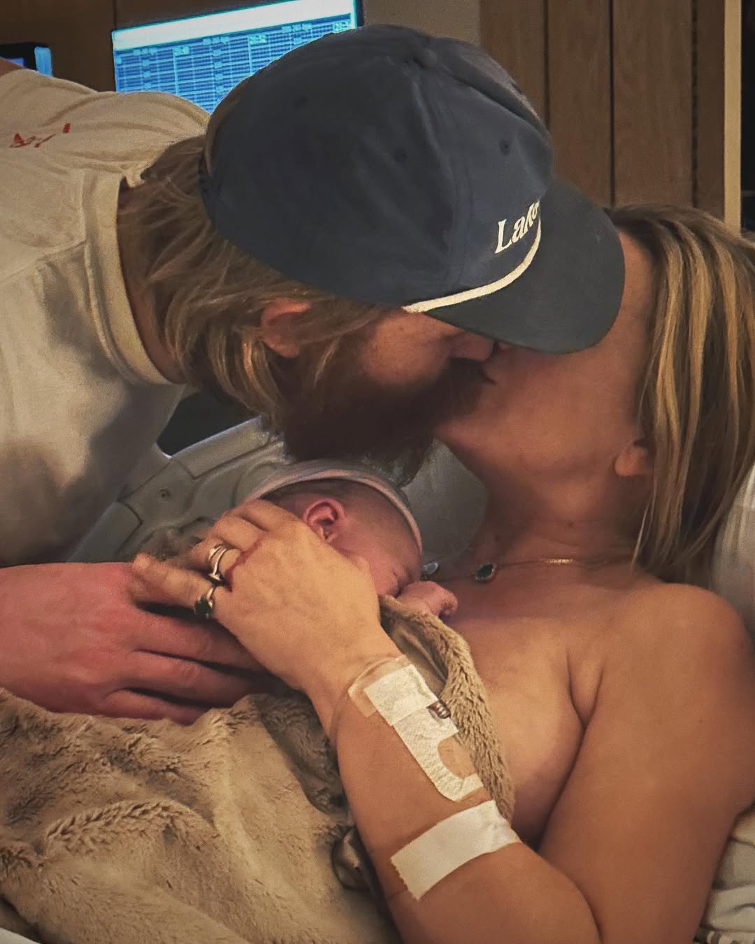 Wyatt Russell and Meredith Hagner with their son, Boone Joseph Russell, from a post dated February 17, 2024. | Source: Instagram/merediththeweasel
