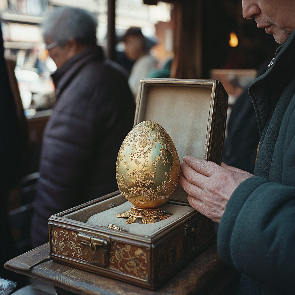 An antique egg figurine | Source: Midjourney