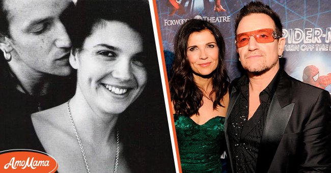 Ali Hewson and her husband Bono in a romantic pose [left] Ali Hewson and her husband Bono at the Opening Night Performance of 'Spider-Man Turn Off The Dark' at the Foxwoods Theatre in New York City. [right] | Source: Getty Images instagram.com/memphisevehewson