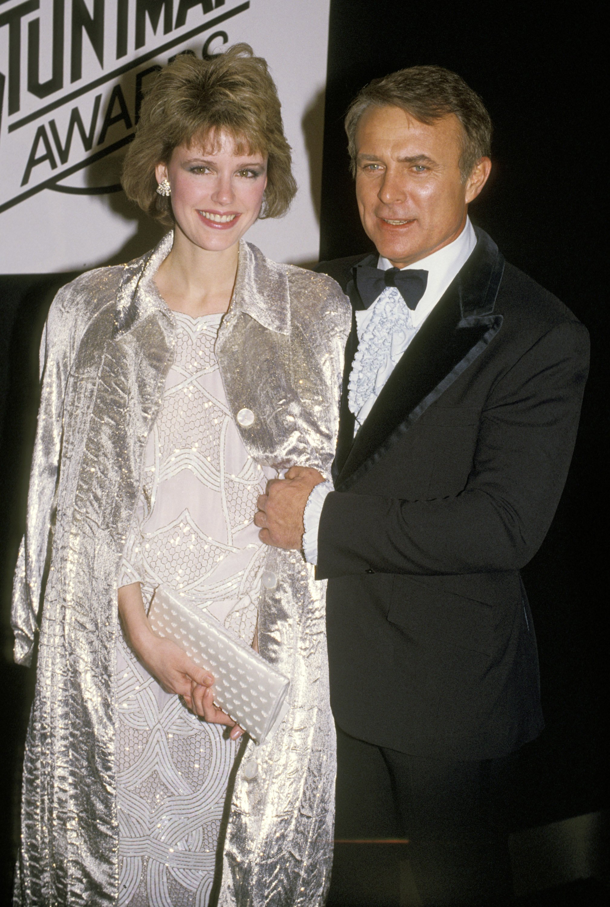 LaVelda Fann and her husband Robert Conrad during 1st Annual Stuntman's Awards Show at KABC TV Studios on February 2, 1985 in Los Angeles, California ┃Source: Getty Images
