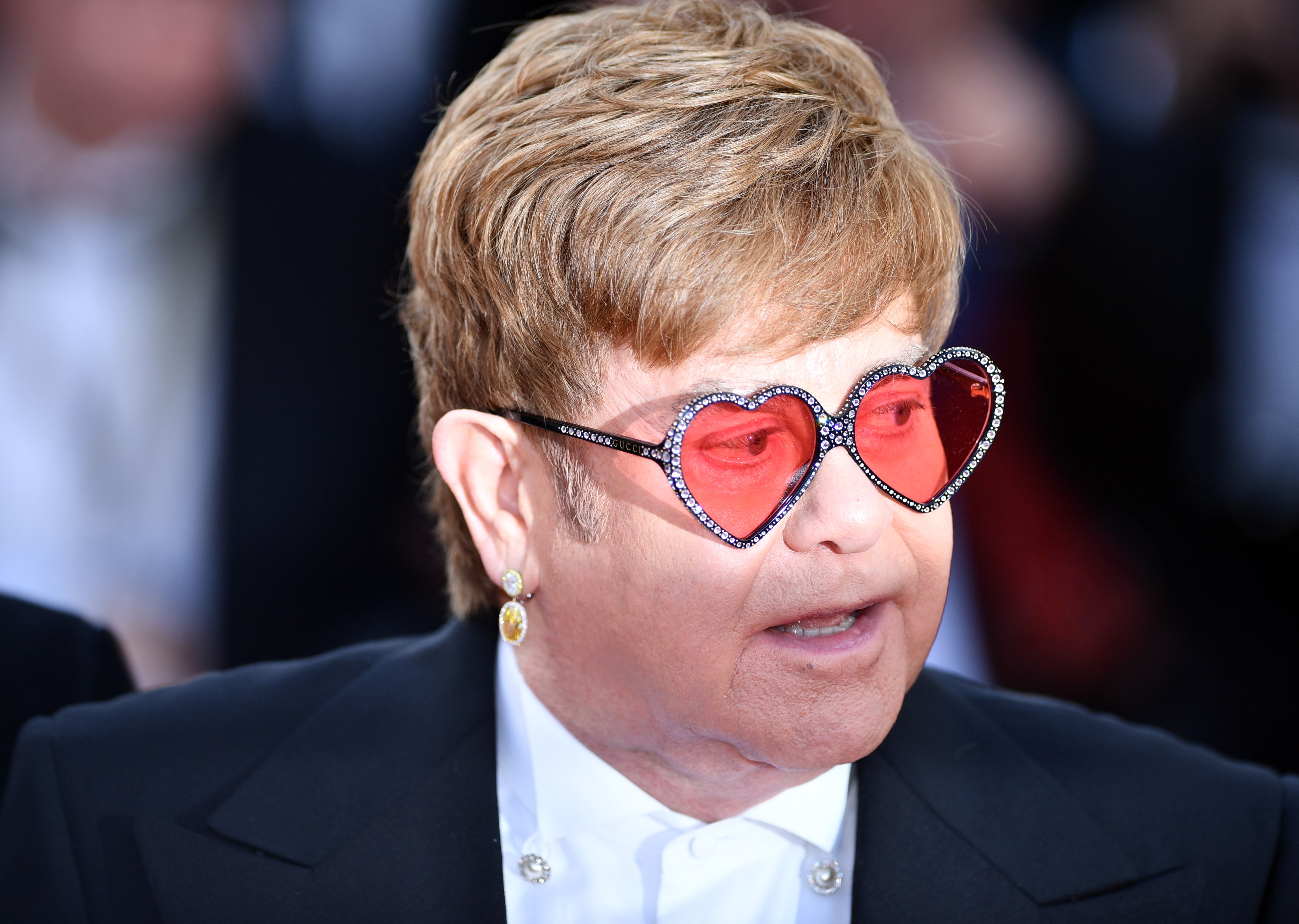 Elton John arrives for the screening of the film Rocketman during the 72nd annual Cannes Film Festival in Cannes, France, on May 16, 2019 | Source: Getty Images