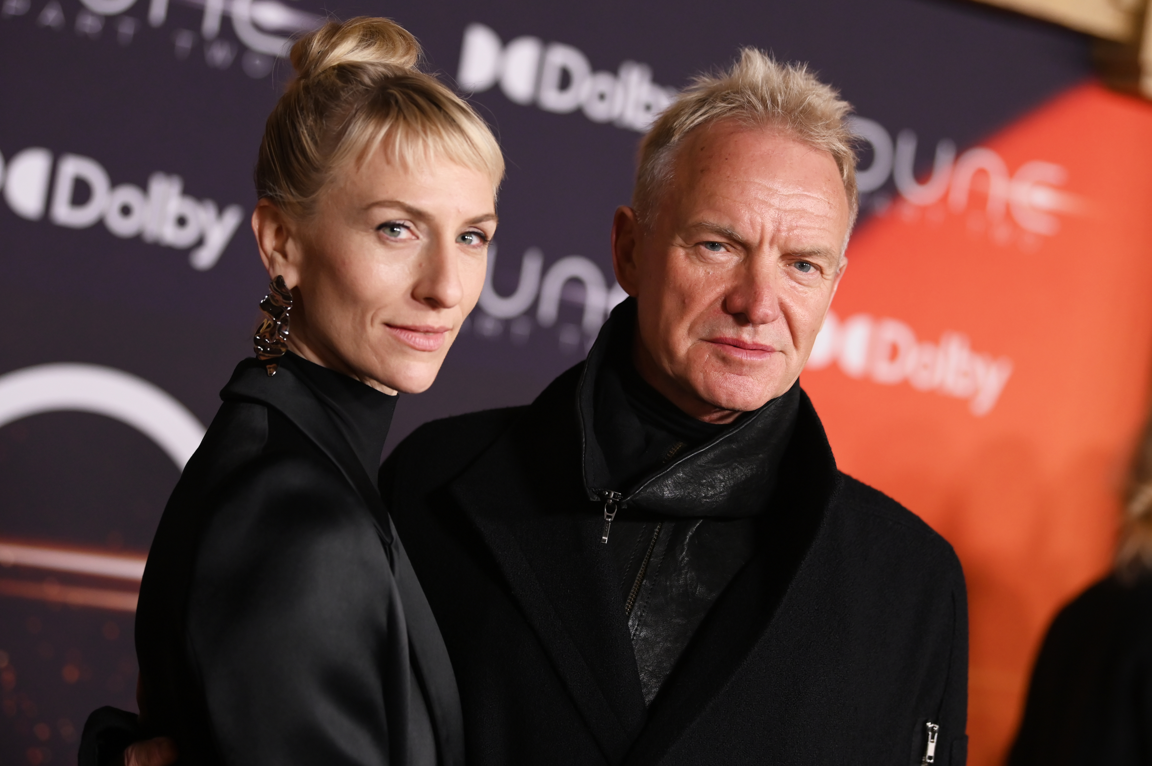 Mickey Sumner and Sting at the premiere of "Dune: Part 2" on February 25, 2024, in New York. | Source: Getty Images