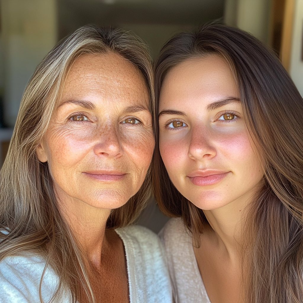 A young woman with her mom | Source: Midjourney