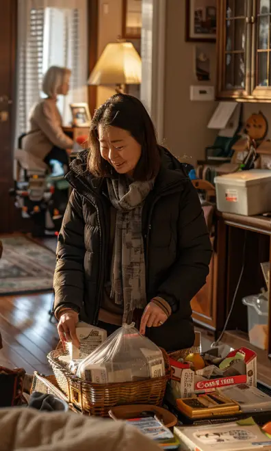 Linda supplying decorations for the party, while Lisa sits in the background | Source: Midjourney