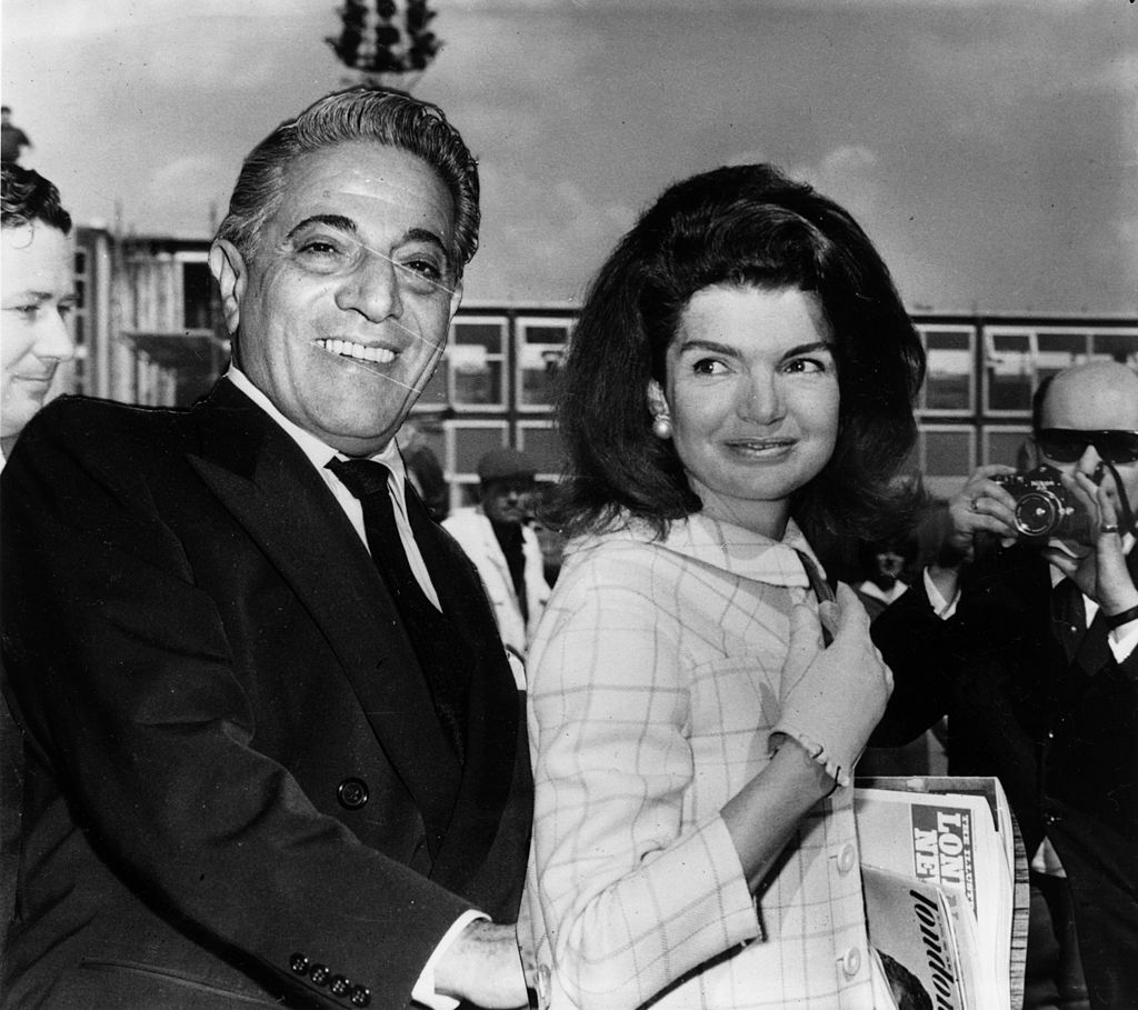 Greek shipping magnate Aristotle Onassis with Jackie Kennedy on October 18, 1968. | Source: Getty Images
