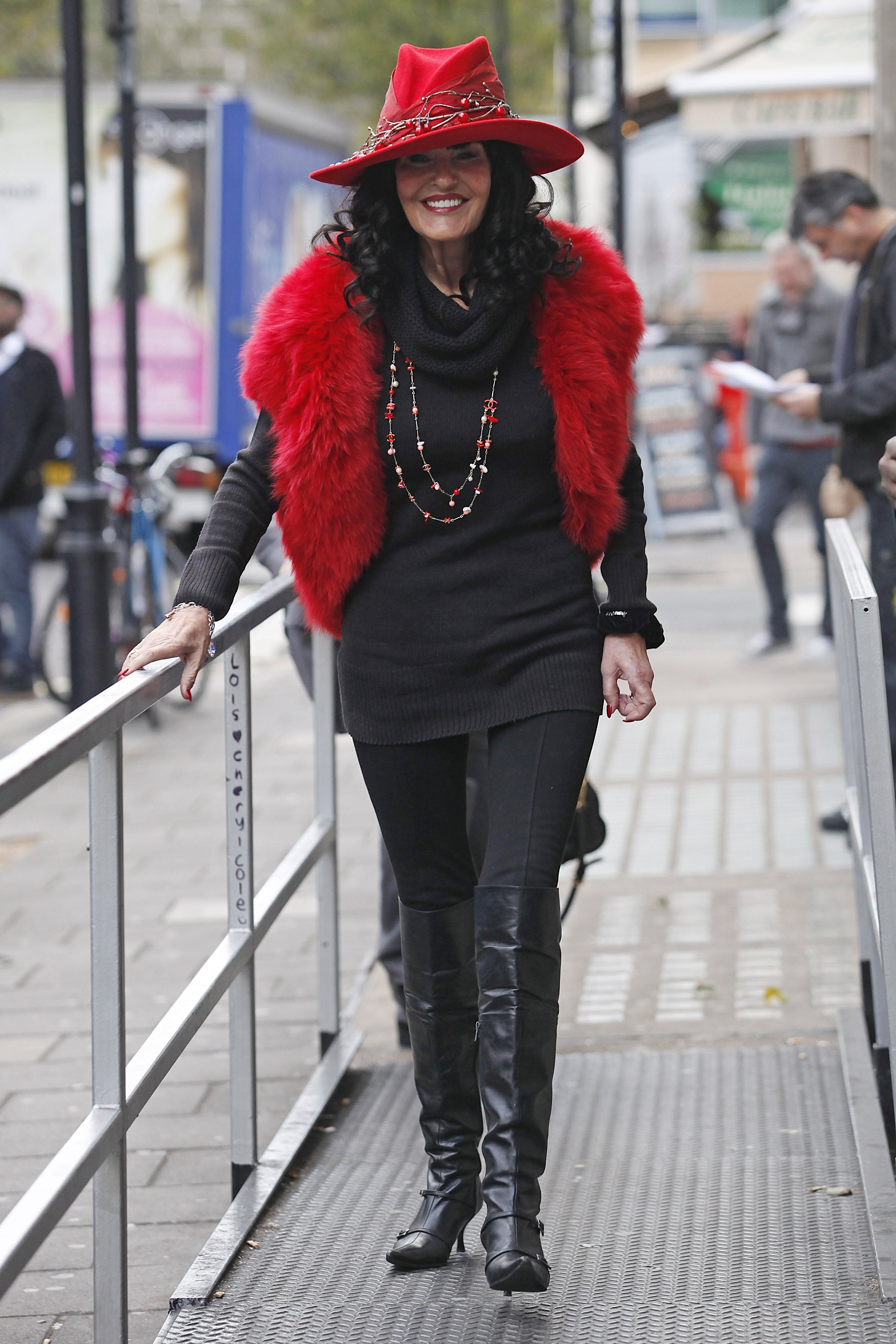 Hilary Devey spotted at BBC Radio One on December 7, 2011 in London, England. / Source: Getty Images