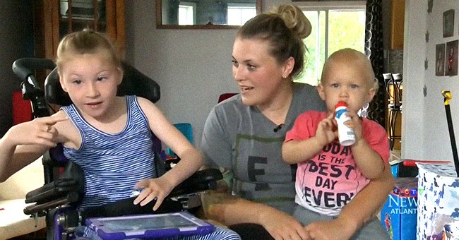 Lexie Comeau-Drisdelle with her brother Leeland and mother Kelly Comeau-Jackson [left]; Lexie Comeau-Drisdelle [right]. | Source: youtube.com/CTV News