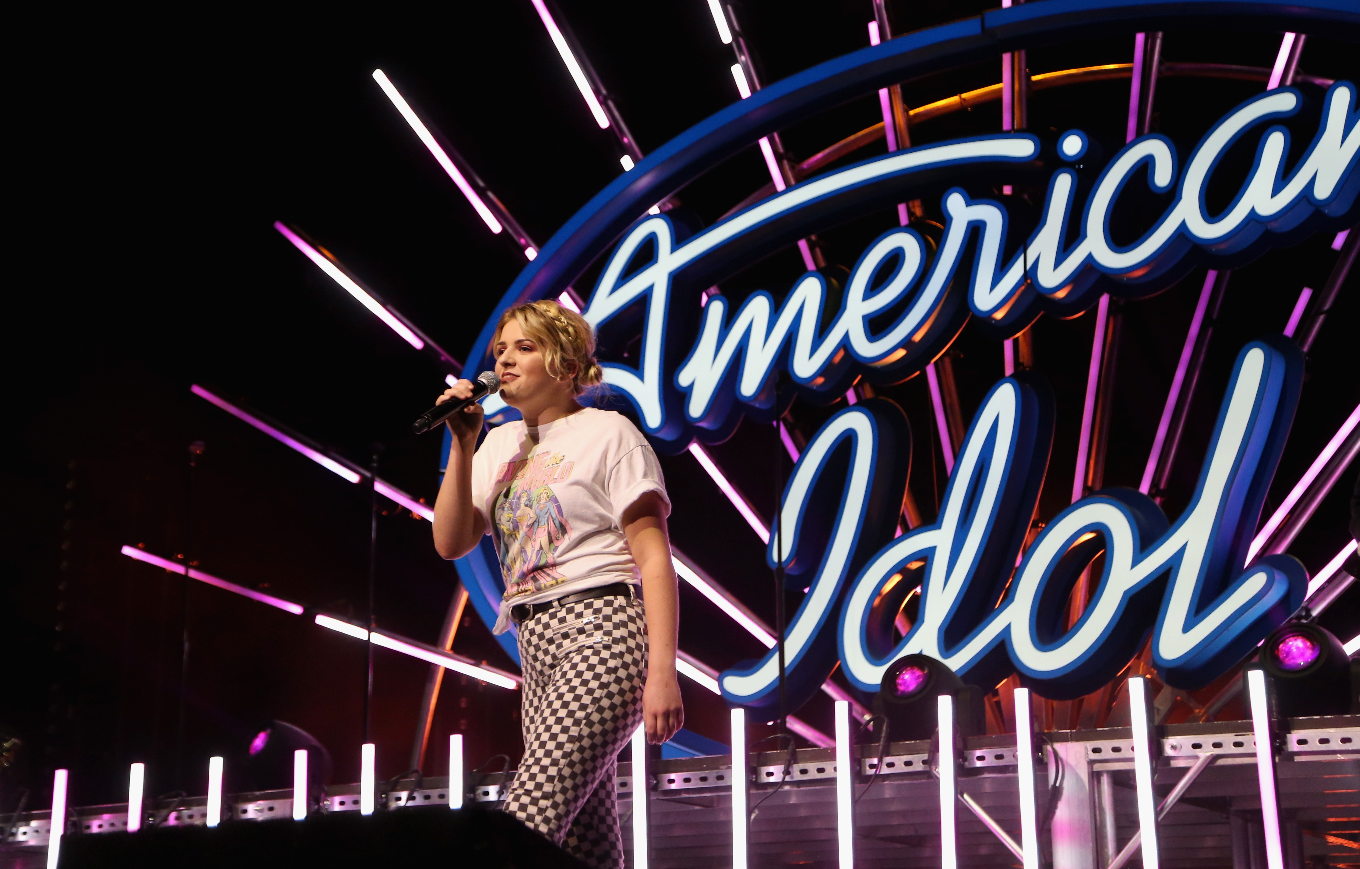 "American Idol" Season 16 winner Maddie Poppe performs during the "American Idol Live! 2018" tour at the Orleans Arena in Las Vegas on July 29, 2018 Source: Getty Images