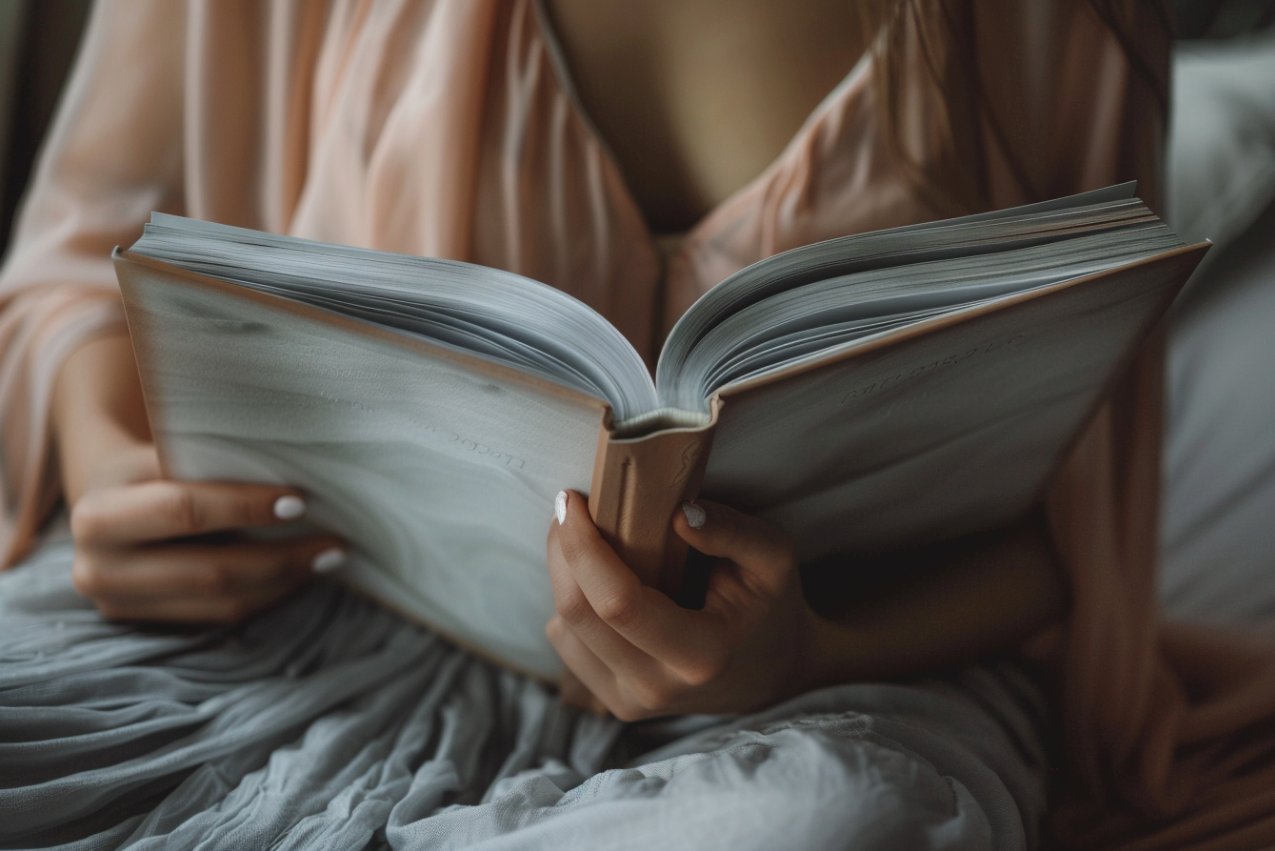 A woman holding a photo album | Source: Midjourney