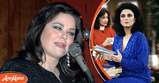 Left: Delta Burke during Delta Burke stops by Barracuda Bar to promote "Thoroughly Modern Millie" at Barracuda Bar in New York City, New York, United States. Right: Delta Burke stars as Suzanne Sugarbaker, in the CBS television series "Designing Women."  | Source: Getty Images