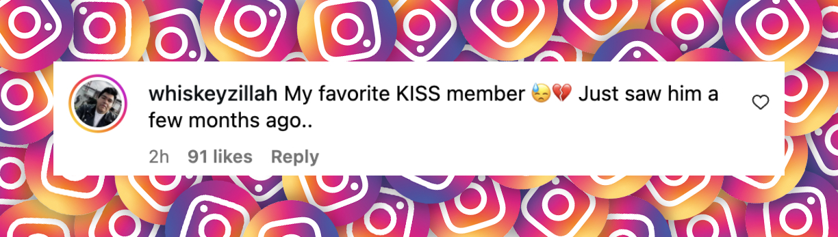 A netizen reacts to Ace Frehley's death at 74, posted on October 16, 2025 | Source: Instagram/tmz_tv