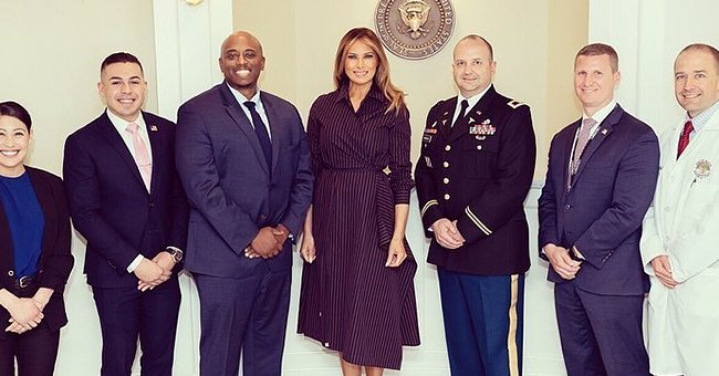 First Lady Melania Trump at the Walter Reed National Military Medical Center | Photo: Instagram/flotus