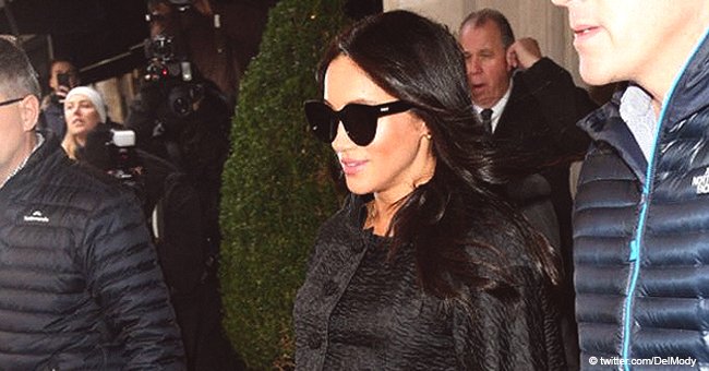 7 months pregnant Meghan Markle spotted in a pressed coat enroute to her baby shower in NYC