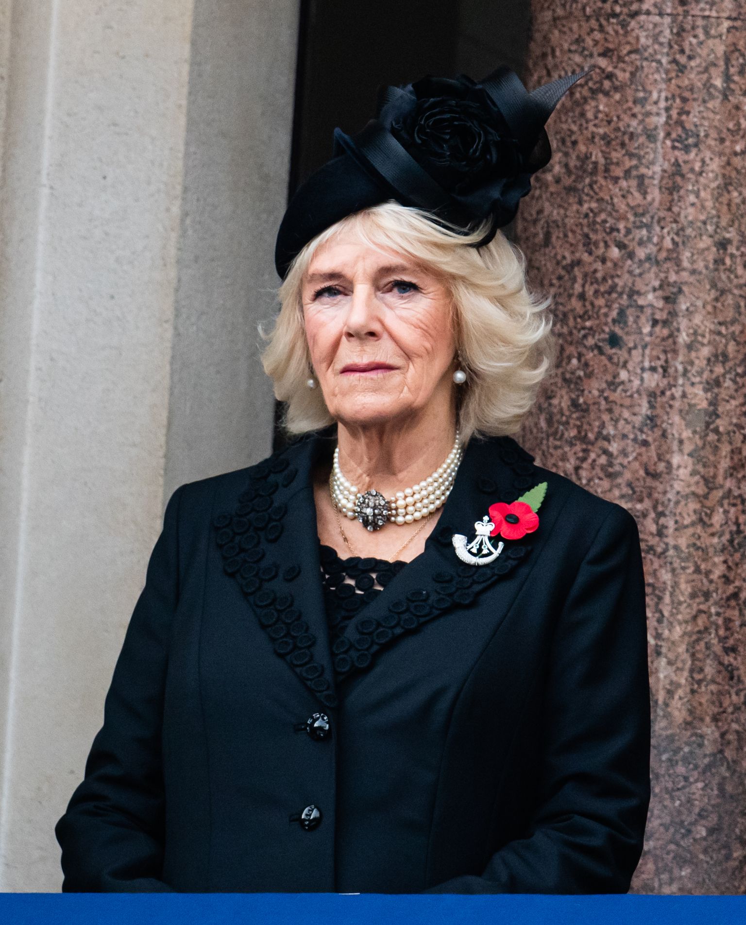 Queen Consort Camilla during the National Service of Remembrance at The Cenotaph on November 08, 2020 in London, England. | Source: Getty Images