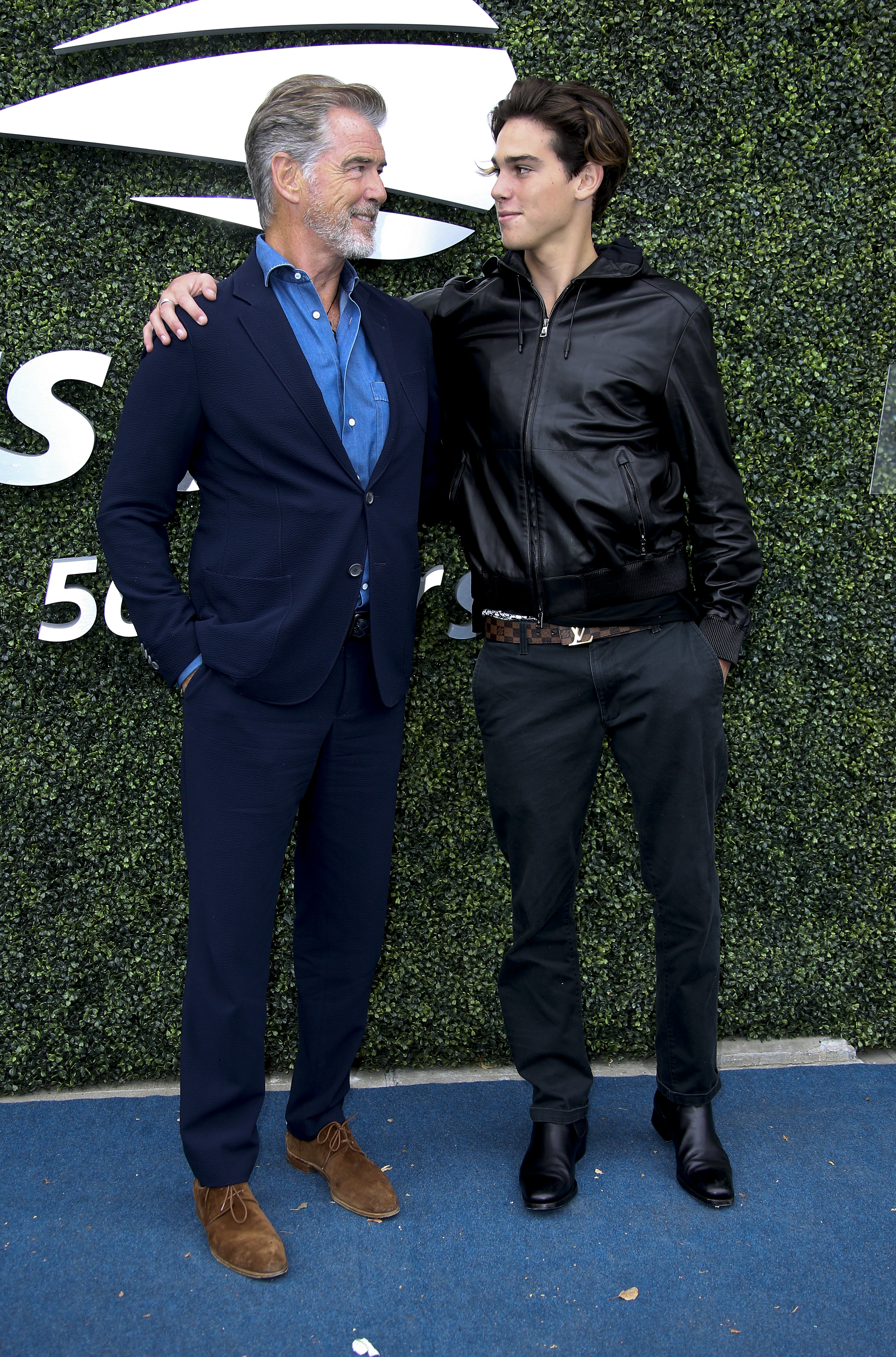 Pierce and Paris Brosnan attend the 2018 US Open in Flushing Meadows, Queens, New York City, on September 8, 2018 | Source: Getty Images