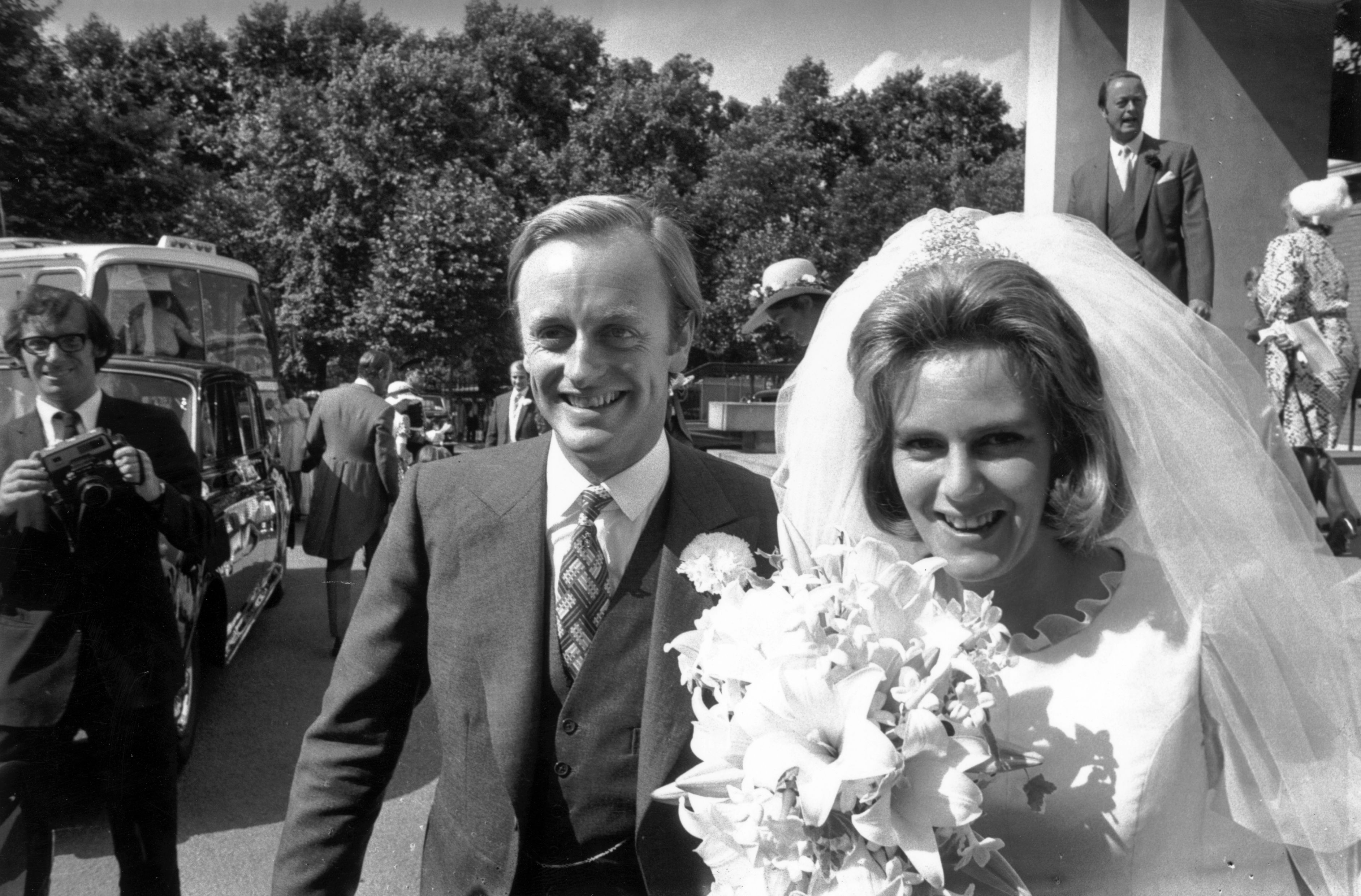 Camilla Shand and Captain Andrew Parker Bowles on their wedding day 4th July 1973 | Source: Getty Images