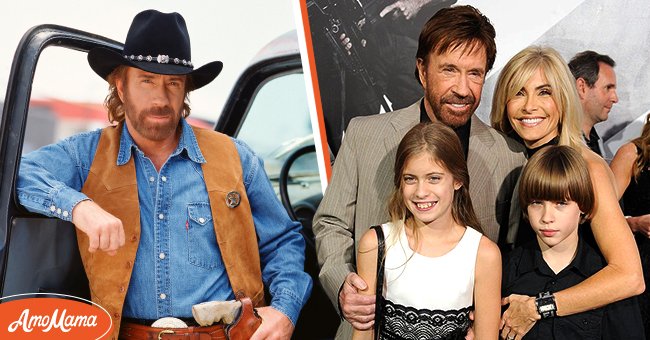 Chuck Norris as Cordell Walker on "Walker, Texas Ranger" circa 1995 [Left] | Chuck Norris and family arrive at Los Angeles premiere of "The Expendables 2" at Grauman's Chinese Theatre on August 15, 2012 [Right] | Photo: Getty Images