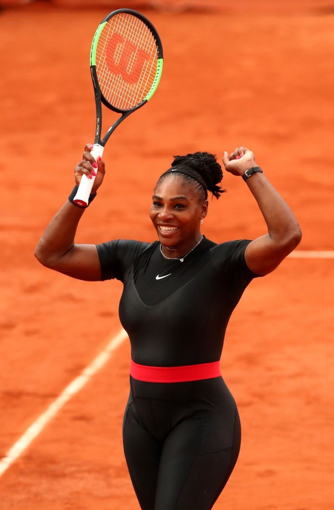 Serena Williams of The United States celebrates victory during the ladies singles third round match against Julia Georges of Germany during day seven of the 2018 French Open at Roland Garros | Photo: Getty Images