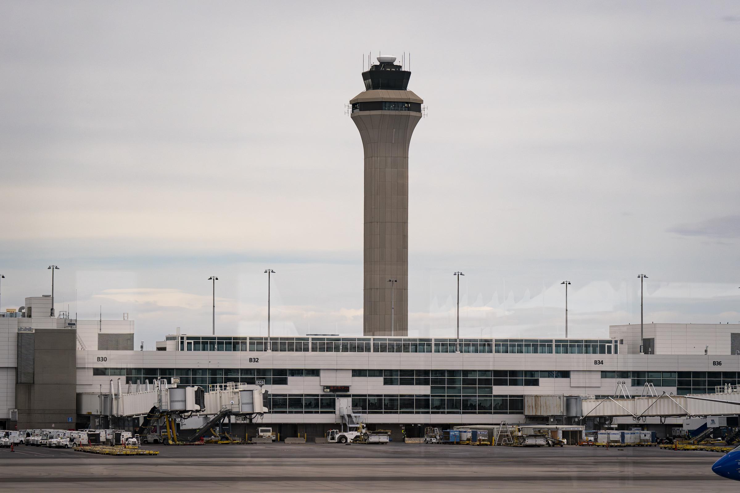 The air traffic control tower stands at Denver International Airport | Source: Getty Images